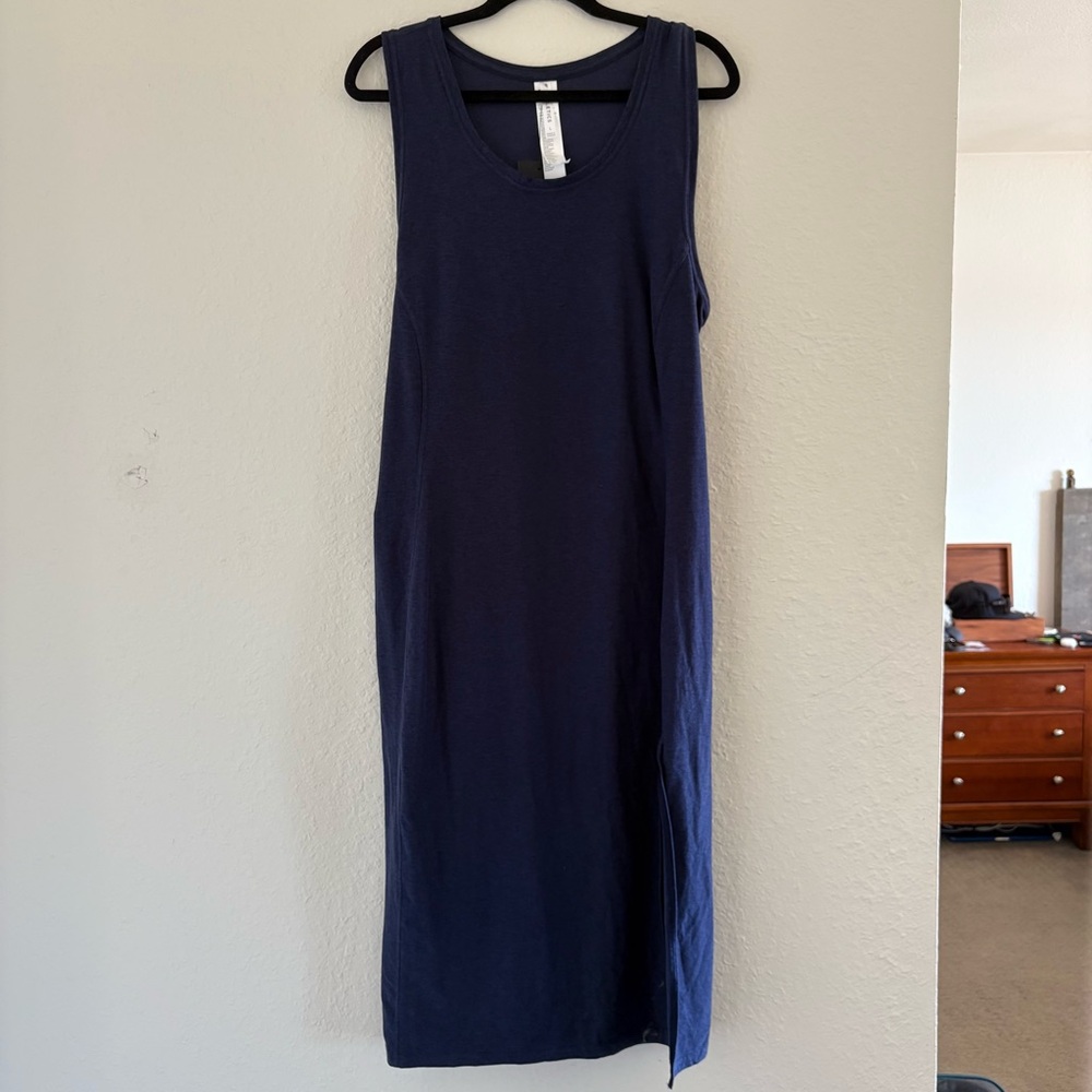 Fabletics Sleeveless Navy Midi Tank Dress